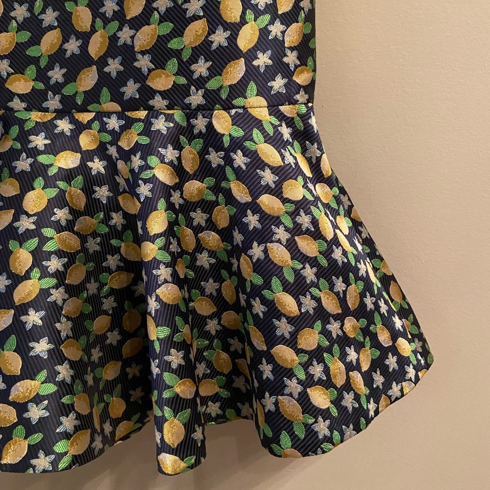 J. Crew Jacquard Lemon and Floral Trumpet Skirt, Size 4 - Picture 7 of 13